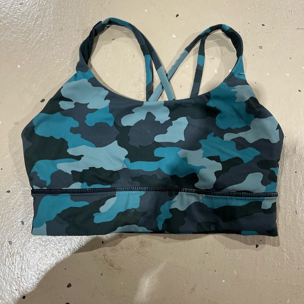 Lululemon energy bra long line camo. Size 8